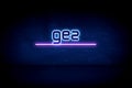 GEZ - blue neon announcement signboard Royalty Free Stock Photo