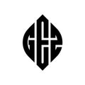 GEZ circle letter logo design with circle and ellipse shape. GEZ ellipse letters with typographic style. The three initials form a Royalty Free Stock Photo