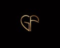 GF initial heart shape Gold colored logo