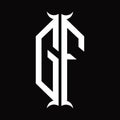 GF Logo monogram with horn shape design template