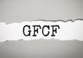 GFCF - Gross Fixed Capital Formation . Word GFCF text on torn paper