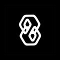 GG. GE. GOG initials circle geometric logo and vector icon