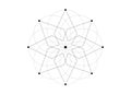 Sacred Geometry, eight pointed star. Logo icon Geometric mystic mandala of alchemy esoteric Seed of life. Vector black tattoo