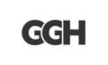 GGH logo design template with strong and modern bold text. Initial based vector logotype featuring simple and minimal typography. Royalty Free Stock Photo