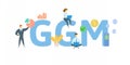 GGM, Gordon Growth Model. Concept with keyword, people and icons. Flat vector illustration. Isolated on white.