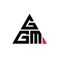 GGM triangle letter logo design with triangle shape. GGM triangle logo design monogram. GGM triangle vector logo template with red