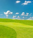 Ggolf field. beautiful green landscape Royalty Free Stock Photo