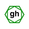 GH company monogram with green diamond. GH icon Royalty Free Stock Photo