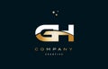 gh g h white yellow gold golden luxury alphabet letter logo ico