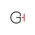 gh letter g and h logo