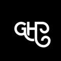 GH letter logo design on black background. GH creative initials letter logo concept. gh letter design. GH white letter design on Royalty Free Stock Photo