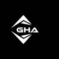 GHA abstract technology logo design on Black background. GHA creative initials letter logo concept Royalty Free Stock Photo