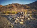 Construction waste dumped in Wadi Alkhodh Muscat, sultanate of Oman