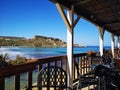 Ghajn Tuffieha bay from restaurant, Malta Royalty Free Stock Photo