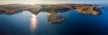 Ghajn Tuffieha, Malta - Aerial panoramic skyline view of the coast of Ghajn Tuffieha with Golden Bay, Riviera Bay Royalty Free Stock Photo