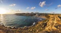 Ghajn Tuffieha, Malta - Panoramic skyline view of Golden Bay, Ma Royalty Free Stock Photo