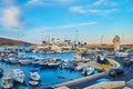 The fishing boats in Mgarr Harbour, Ghajnsielem, Gozo, Malta