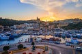 The sunset over Ghajnsielem, Gozo, Malta