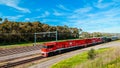 The Ghan train departing from Adelaide