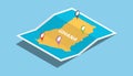 Ghana africa explore maps with isometric style and pin location tag on top