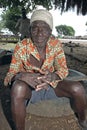 Portrait of old Ghanaian men in colorful shirt