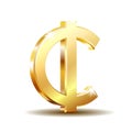 Ghana Cedi currency symbol, gold money sign, vector illustration