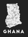 Ghana - communication network map of country.