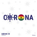 Ghana Coronavirus Typography. COVID-19 country banner