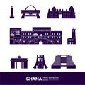 Ghana Deep Blue travel destination vector illustration