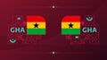 Ghana flag for 2022 football cup tournament. isolated National team flag with geometric elements for 2022 soccer or football