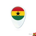 Ghana flag location map pin icon on white background Royalty Free Stock Photo