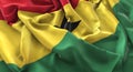 Ghana Flag Ruffled Beautifully Waving Macro Close-Up Shot