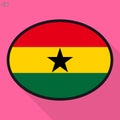 Ghana flag speech bubble, social media communication sign, flat
