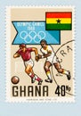 Ghana Football Players on Olympics Stamp