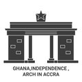 Ghana,Independence , Arch In Accra travel landmark vector illustration