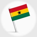 Ghana map pin flag. 3D realistic vector illustration Royalty Free Stock Photo