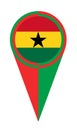 Ghana Map Pointer Location Flag Royalty Free Stock Photo