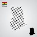 Ghana map silhouette halftone style
