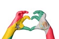 Ghana Mexico Heart, Hand gesture making heart