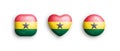 Ghana Official National Flag 3D Vector Glossy Icons Isolated On White Background Royalty Free Stock Photo