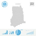 Ghana People Icon Map. Stylized Vector Silhouette of Ghana. Population Growth and Aging Infographics