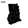 Ghana political map of administrative divisions