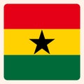 Ghana square flag button, social media communication sign