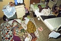 Ghanaian family sleeping in hospital with sick child