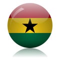 Ghanaian flag glass button vector illustration