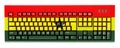 Ghanaian flag painted on computer keyboard. 3D rendering