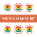 Ghanaian flag rubber stamps set.