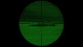 Gharial crocodile Gavialis gangeticus, also known as the Gavial Seen in Gun Rifle Scope with Night Vision. Wildlife