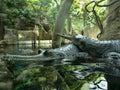 Gharial, Gavialis gangeticus, stands out with a very long jaw Royalty Free Stock Photo