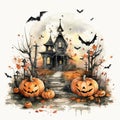 Ghastly Halloween scene